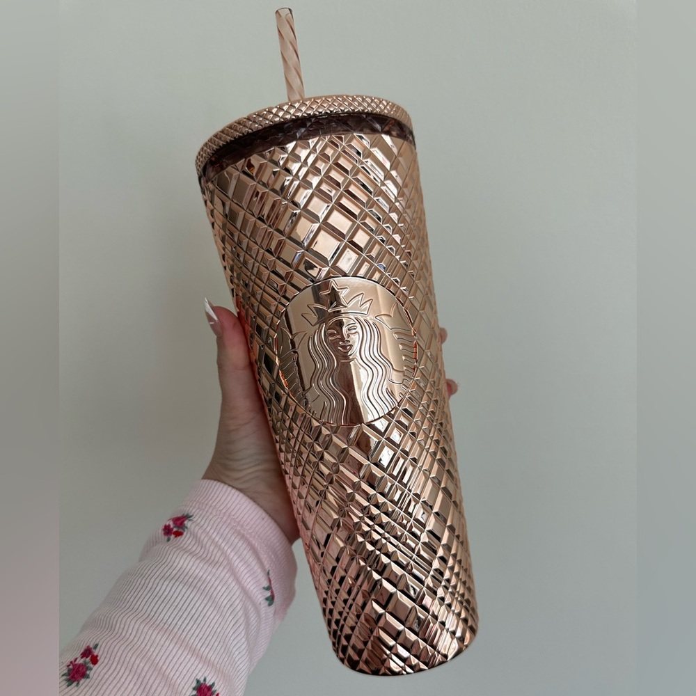 Starbucks Rose Gold Metallic Studded Tumbler 24oz